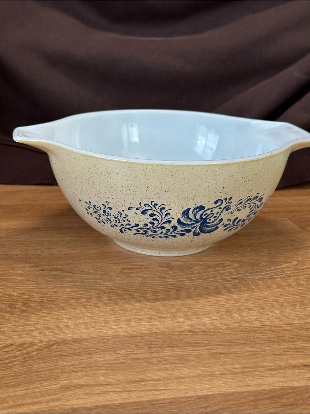 Vintage Pyrex Homestead #442 - 1.5 Qt Cinderella Mixing Bowl Blue Beige